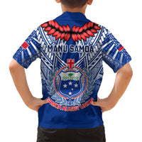 Samoa Rugby Family Matching Short Sleeve Bodycon Dress and Hawaiian Shirt 2023 Go Manu Samoa With Ula Fala Style LT14 - Polynesian Pride