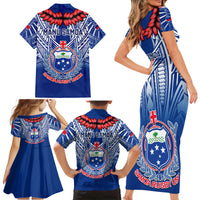 Samoa Rugby Family Matching Short Sleeve Bodycon Dress and Hawaiian Shirt 2023 Go Manu Samoa With Ula Fala Style LT14 - Polynesian Pride