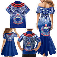 Custom Samoa Rugby Family Matching Mermaid Dress and Hawaiian Shirt 2023 Go Manu Samoa With Ula Fala Style LT14 - Polynesian Pride