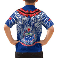 Custom Samoa Rugby Family Matching Short Sleeve Bodycon Dress and Hawaiian Shirt 2023 Go Manu Samoa With Ula Fala Style LT14 - Polynesian Pride