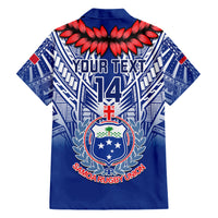 Custom Samoa Rugby Family Matching Short Sleeve Bodycon Dress and Hawaiian Shirt 2023 Go Manu Samoa With Ula Fala Style LT14 - Polynesian Pride