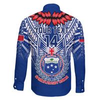 Custom Samoa Rugby Family Matching Short Sleeve Bodycon Dress and Hawaiian Shirt 2023 Go Manu Samoa With Ula Fala Style LT14 - Polynesian Pride