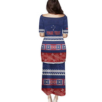 Personalised FAST Samoa Siapo Family Matching Puletasi and Hawaiian Shirt Teuila Flowers Samoan Pattern - Polynesian Pride