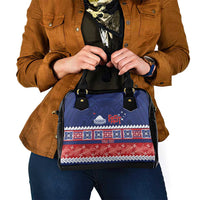 Personalised FAST Samoa Siapo Shoulder Handbag Teuila Flowers Samoan Pattern - Polynesian Pride