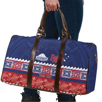 Personalised FAST Samoa Siapo Travel Bag Teuila Flowers Samoan Pattern - Polynesian Pride
