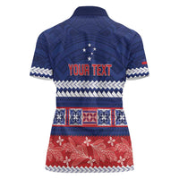 Personalised FAST Samoa Siapo Women Polo Shirt Teuila Flowers Samoan Pattern - Polynesian Pride