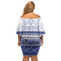 Personalised HRPP Samoa Siapo Family Matching Off Shoulder Short Dress and Hawaiian Shirt Teuila Flowers Samoan Pattern LT14 - Polynesian Pride