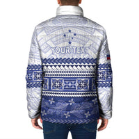 Personalised HRPP Samoa Siapo Padded Jacket Teuila Flowers Samoan Pattern - Polynesian Pride
