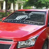 New Zealand Christmas Rugby Personalised Auto Sun Shade Meri Kirihimete All Black Maori LT14 - Polynesian Pride