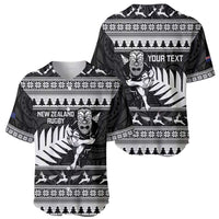 New Zealand Christmas Rugby Personalised Baseball Jersey Meri Kirihimete All Black Maori LT14 - Polynesian Pride