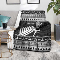 New Zealand Christmas Rugby Personalised Blanket Meri Kirihimete All Black Maori LT14 - Polynesian Pride