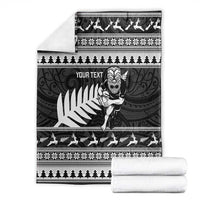New Zealand Christmas Rugby Personalised Blanket Meri Kirihimete All Black Maori LT14 - Polynesian Pride