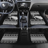 New Zealand Christmas Rugby Personalised Car Mats Meri Kirihimete All Black Maori LT14 Set 4pcs Black - Polynesian Pride