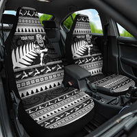 New Zealand Christmas Rugby Personalised Car Seat Cover Meri Kirihimete All Black Maori LT14 One Size Black - Polynesian Pride
