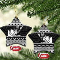 New Zealand Christmas Rugby Personalised Ceramic Ornament Meri Kirihimete All Black Maori - Polynesian Pride