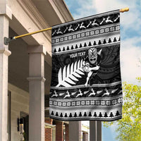 New Zealand Christmas Rugby Personalised Garden Flag Meri Kirihimete All Black Maori LT14 House Flag Black - Polynesian Pride