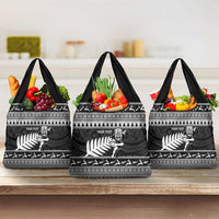 New Zealand Christmas Rugby Personalised Grocery Bag Meri Kirihimete All Black Maori LT14 3-pack One Size Black - Polynesian Pride