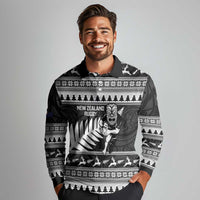 New Zealand Christmas Rugby Personalised Long Sleeve Polo Shirt Meri Kirihimete All Black Maori LT14 - Polynesian Pride