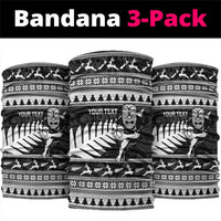 New Zealand Christmas Rugby Personalised Neck Gaiter Meri Kirihimete All Black Maori LT14 package One Size: 25*50cm Black - Polynesian Pride