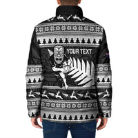 New Zealand Christmas Rugby Personalised Padded Jacket Meri Kirihimete All Black Maori LT14 - Polynesian Pride