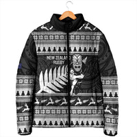 New Zealand Christmas Rugby Personalised Padded Jacket Meri Kirihimete All Black Maori LT14 - Polynesian Pride