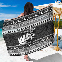 New Zealand Christmas Rugby Personalised Sarong Meri Kirihimete All Black Maori LT14 One Size 44 x 66 inches Black - Polynesian Pride