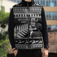 New Zealand Christmas Rugby Personalised Sleeveless Puffer Jacket Meri Kirihimete All Black Maori LT14 - Polynesian Pride