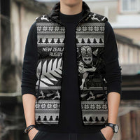 New Zealand Christmas Rugby Personalised Sleeveless Puffer Jacket Meri Kirihimete All Black Maori LT14 - Polynesian Pride