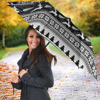 New Zealand Christmas Rugby Personalised Umbrella Meri Kirihimete All Black Maori LT14 - Polynesian Pride