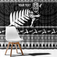 New Zealand Christmas Rugby Personalised Window Curtain Meri Kirihimete All Black Maori LT14 - Polynesian Pride