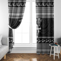 New Zealand Christmas Rugby Personalised Window Curtain Meri Kirihimete All Black Maori LT14 - Polynesian Pride