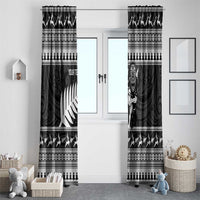 New Zealand Christmas Rugby Personalised Window Curtain Meri Kirihimete All Black Maori LT14 - Polynesian Pride