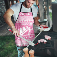 New Zealand Christmas Rugby Personalised Apron Meri Kirihimete All Black Maori Pink Version LT14 - Polynesian Pride