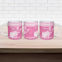 New Zealand Christmas Rugby Personalised Ceramic Mug Meri Kirihimete All Black Maori Pink Version LT14 - Polynesian Pride