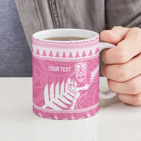 New Zealand Christmas Rugby Personalised Ceramic Mug Meri Kirihimete All Black Maori Pink Version LT14 - Polynesian Pride