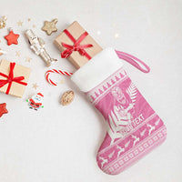 New Zealand Christmas Rugby Personalised Christmas Stocking Meri Kirihimete All Black Maori Pink Version LT14 - Polynesian Pride