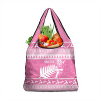 New Zealand Christmas Rugby Personalised Grocery Bag Meri Kirihimete All Black Maori Pink Version LT14 1-pack One Size Pink - Polynesian Pride