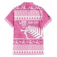 New Zealand Christmas Rugby Personalised Hawaiian Shirt Meri Kirihimete All Black Maori Pink Version LT14 - Polynesian Pride
