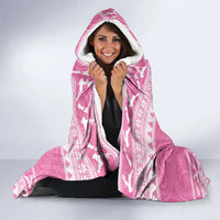 New Zealand Christmas Rugby Personalised Hooded Blanket Meri Kirihimete All Black Maori Pink Version LT14 - Polynesian Pride