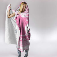 New Zealand Christmas Rugby Personalised Hooded Blanket Meri Kirihimete All Black Maori Pink Version LT14 - Polynesian Pride