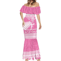 New Zealand Christmas Rugby Personalised Mermaid Dress Meri Kirihimete All Black Maori Pink Version LT14 - Polynesian Pride