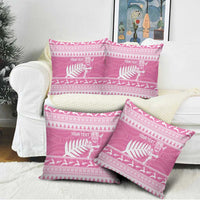 New Zealand Christmas Rugby Personalised Pillow Cover Meri Kirihimete All Black Maori Pink Version LT14 - Polynesian Pride