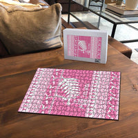 New Zealand Christmas Rugby Personalised Puzzle Meri Kirihimete All Black Maori Pink Version LT14 - Polynesian Pride