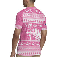 New Zealand Christmas Rugby Personalised Rugby Jersey Meri Kirihimete All Black Maori Pink Version LT14 - Polynesian Pride