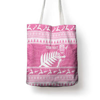 New Zealand Christmas Rugby Personalised Tote Bag Meri Kirihimete All Black Maori Pink Version LT14 - Polynesian Pride