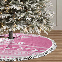 New Zealand Christmas Rugby Tree Skirt Meri Kirihimete All Black Maori Pink Version LT14 - Polynesian Pride