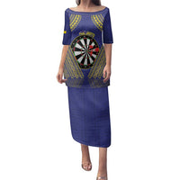 Personalised Niue Darts Family Matching Puletasi and Hawaiian Shirt Dart Board Hiapo Pattern - Polynesian Pride