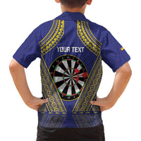 Personalised Niue Darts Family Matching Summer Maxi Dress and Hawaiian Shirt Dart Board Hiapo Pattern LT14 - Polynesian Pride