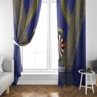 Personalised Niue Darts Window Curtain Dart Board Hiapo Pattern - Polynesian Pride