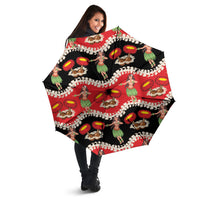 Uliuli Hawaii Makahiki Umbrella Hawaiian Puakenikeni Lei Hula Girl Red Version LT14 - Polynesian Pride